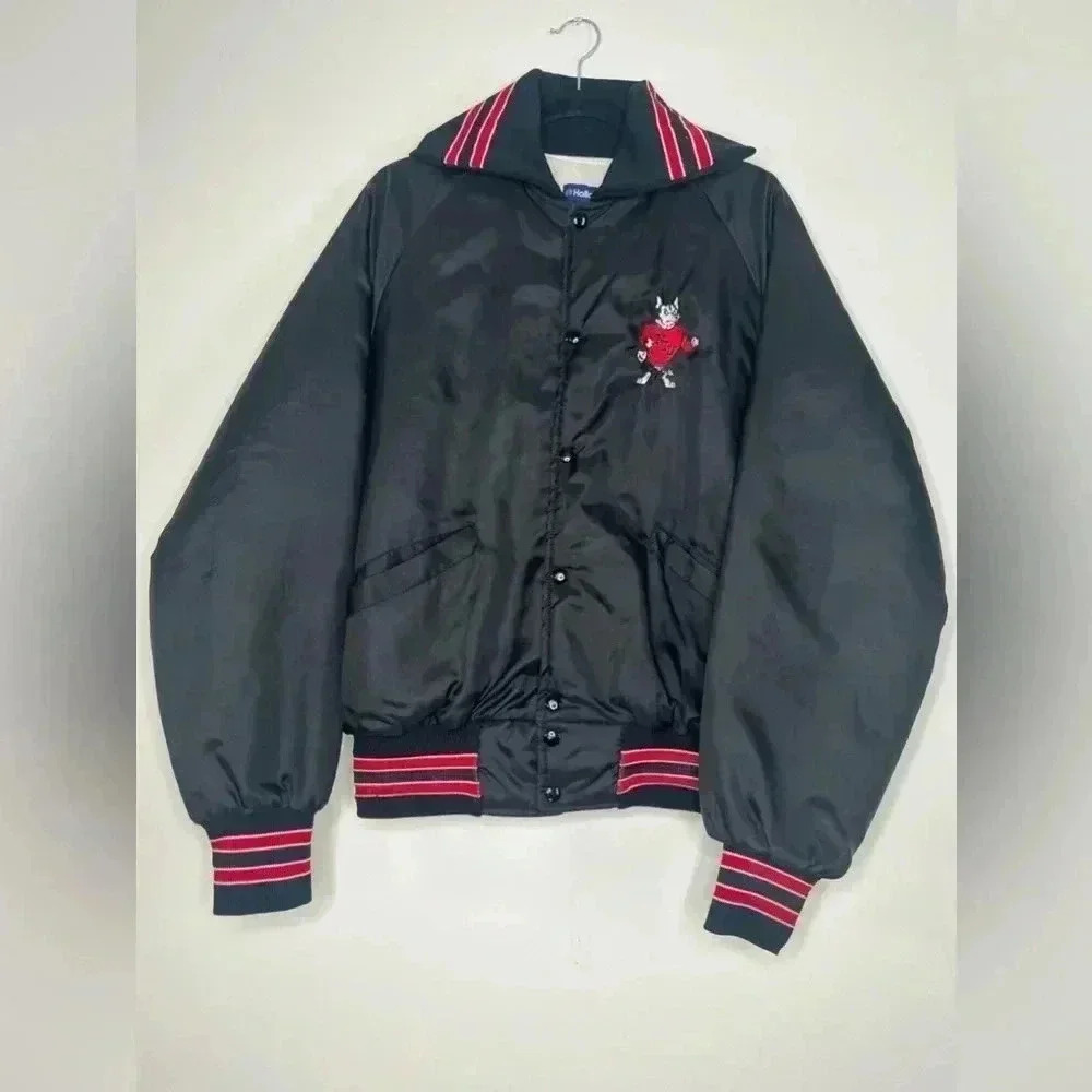 Holloway Vintage Men’s Bomber‎ Varsity Jacket Quilted Lining Sz L